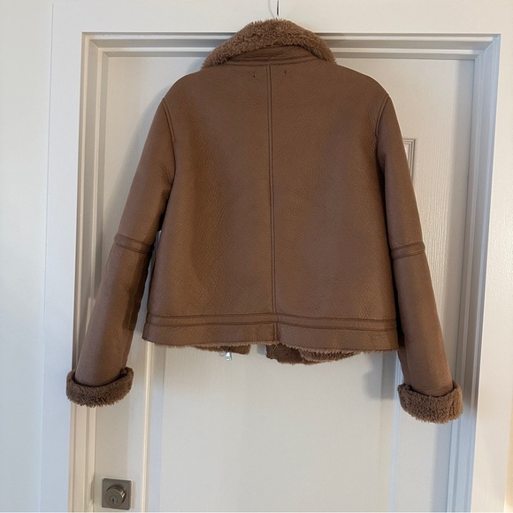 ZARA Mauve Faux Fur Lined Jacket - Picture 10 of 10